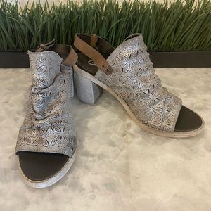 Naught Monkey Nyxx Silver Shimmer Slingback Heel
